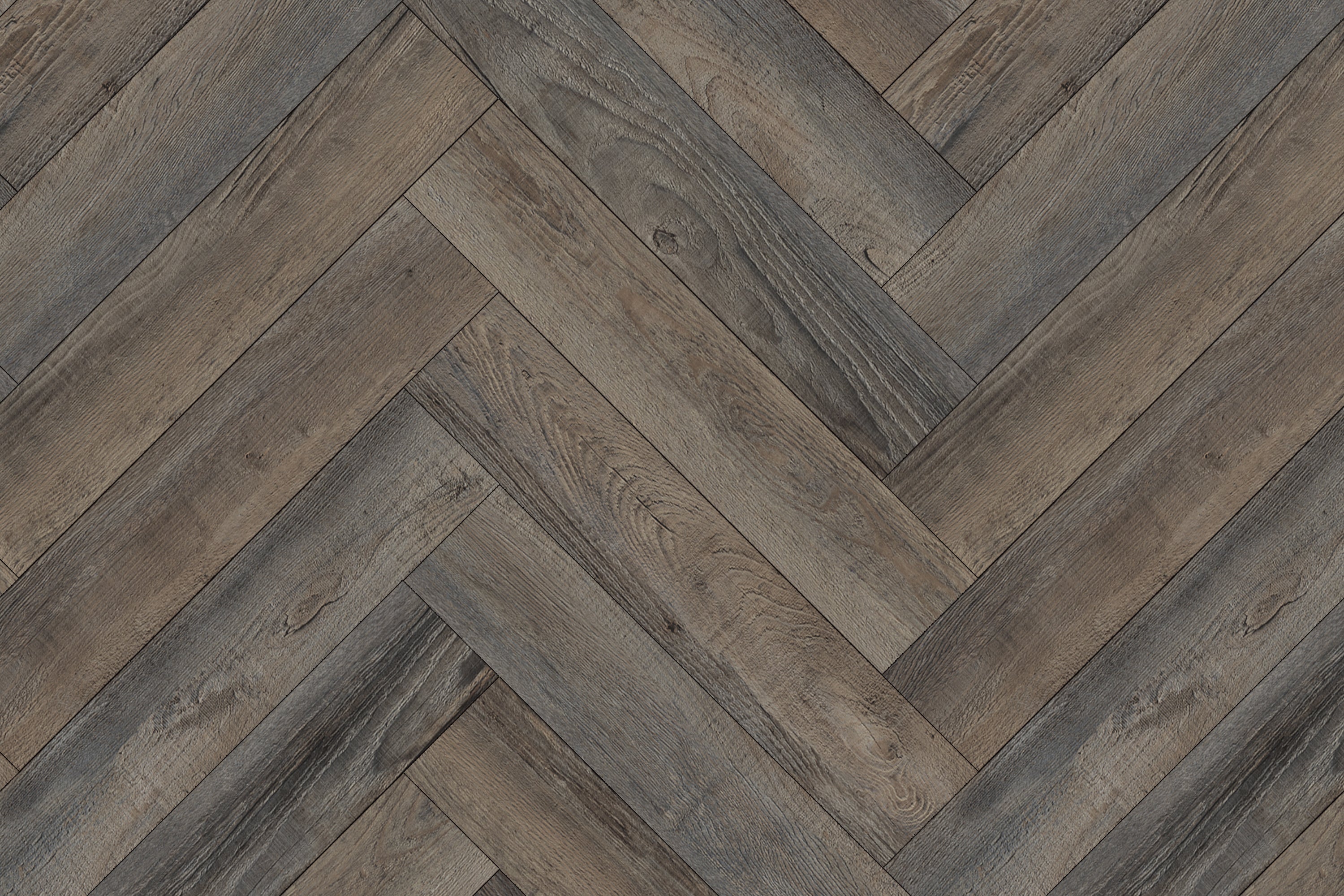 Dark Mahagony Brown Premium Click Vinyl SPC Herringbone Flooring - 6.5mm