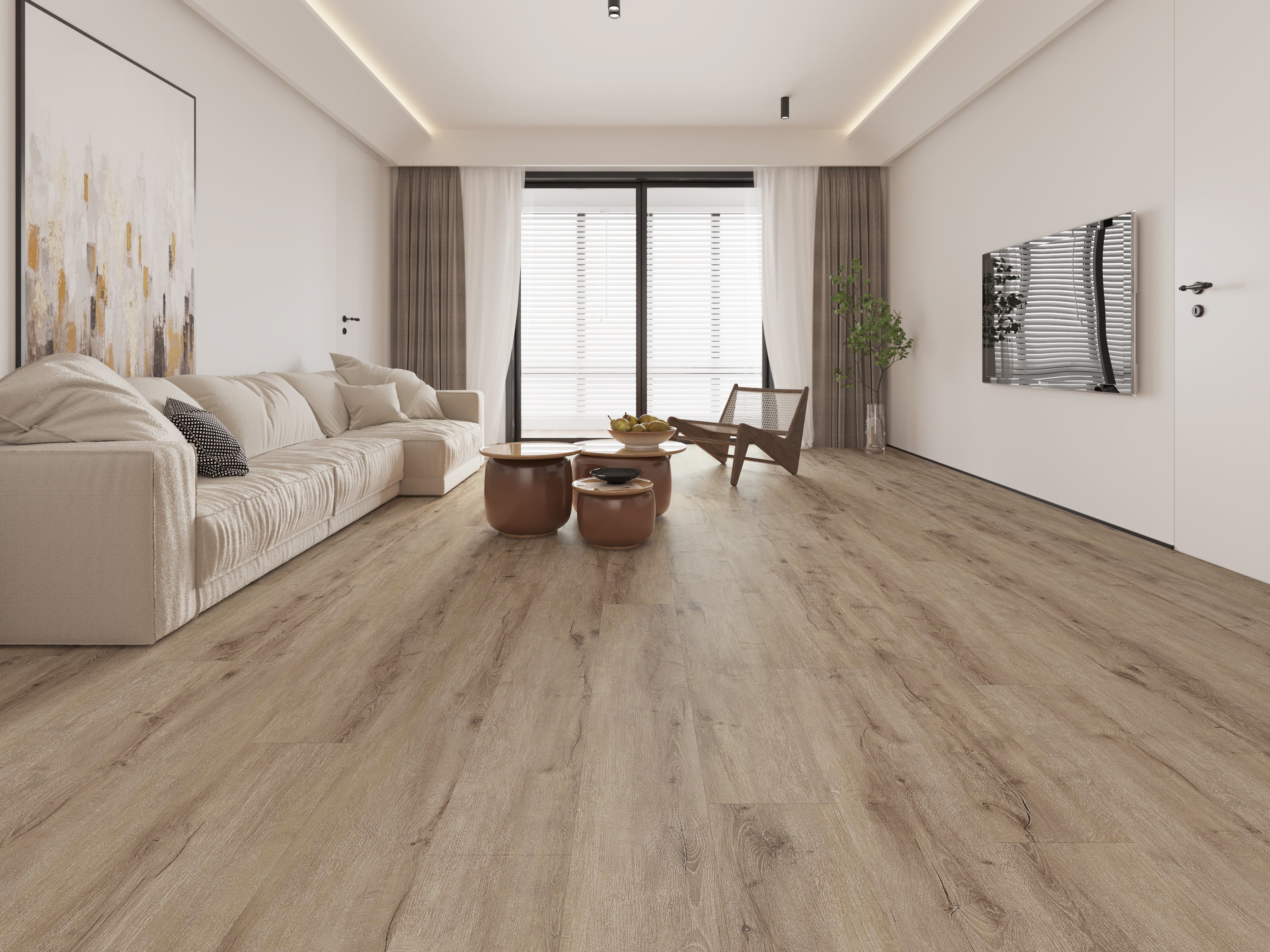 Warm Grey Oak Premium Click Vinyl SPC Plank Flooring - 6.5mm