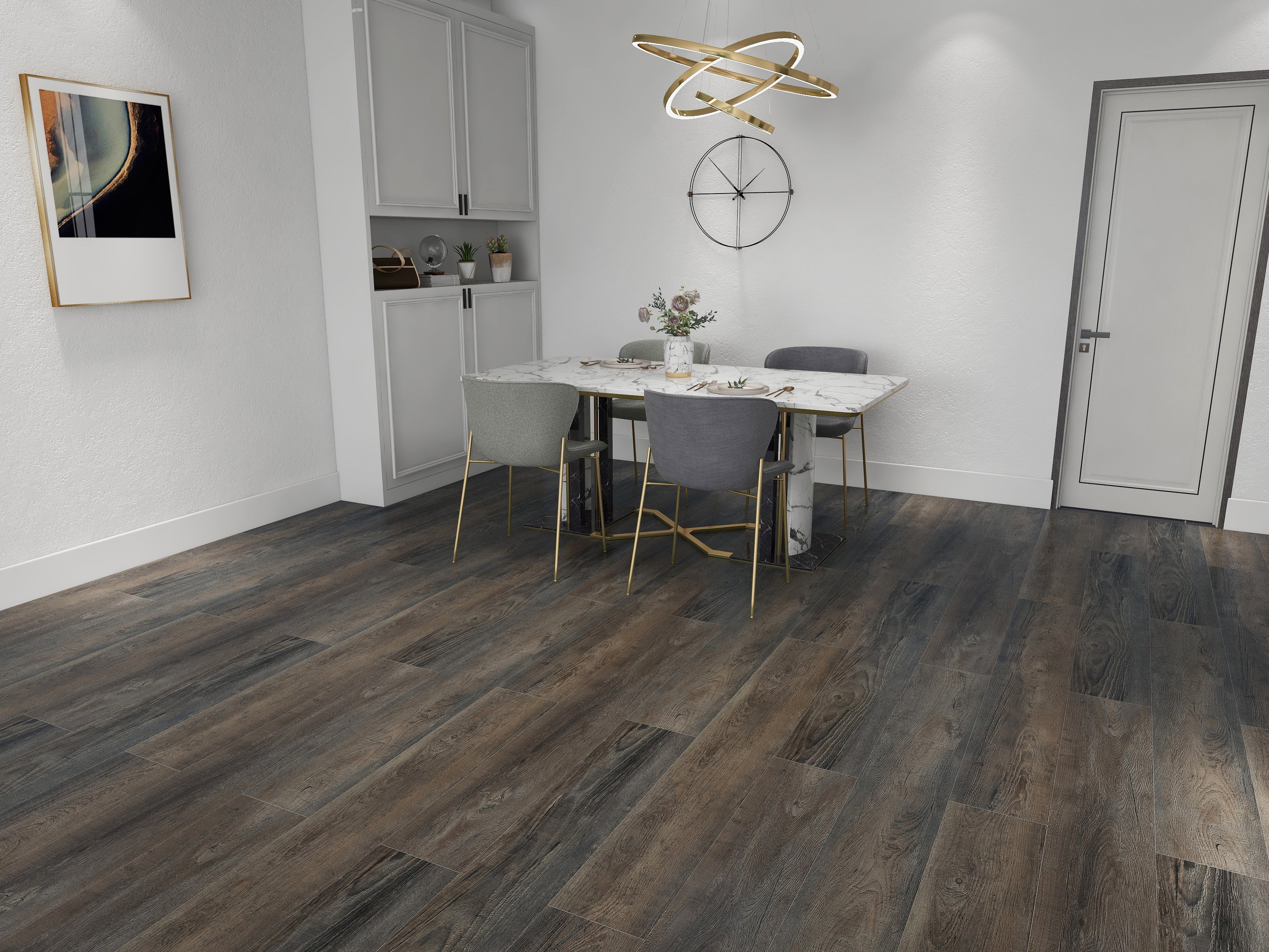 Dark Mahagony Brown Premium Click Vinyl SPC Plank Flooring - 6.5mm