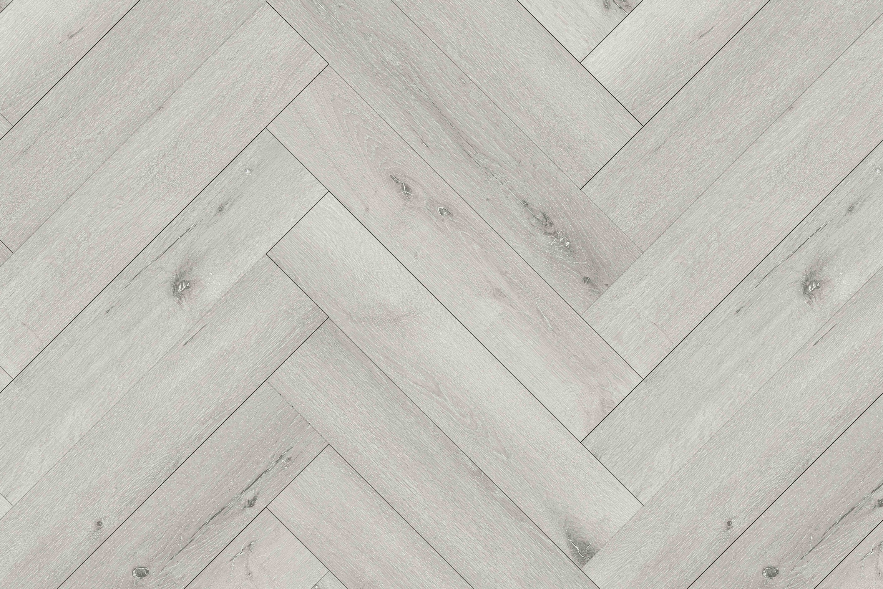 White Ash Premium Click Vinyl SPC Herringbone Flooring - 6.5mm