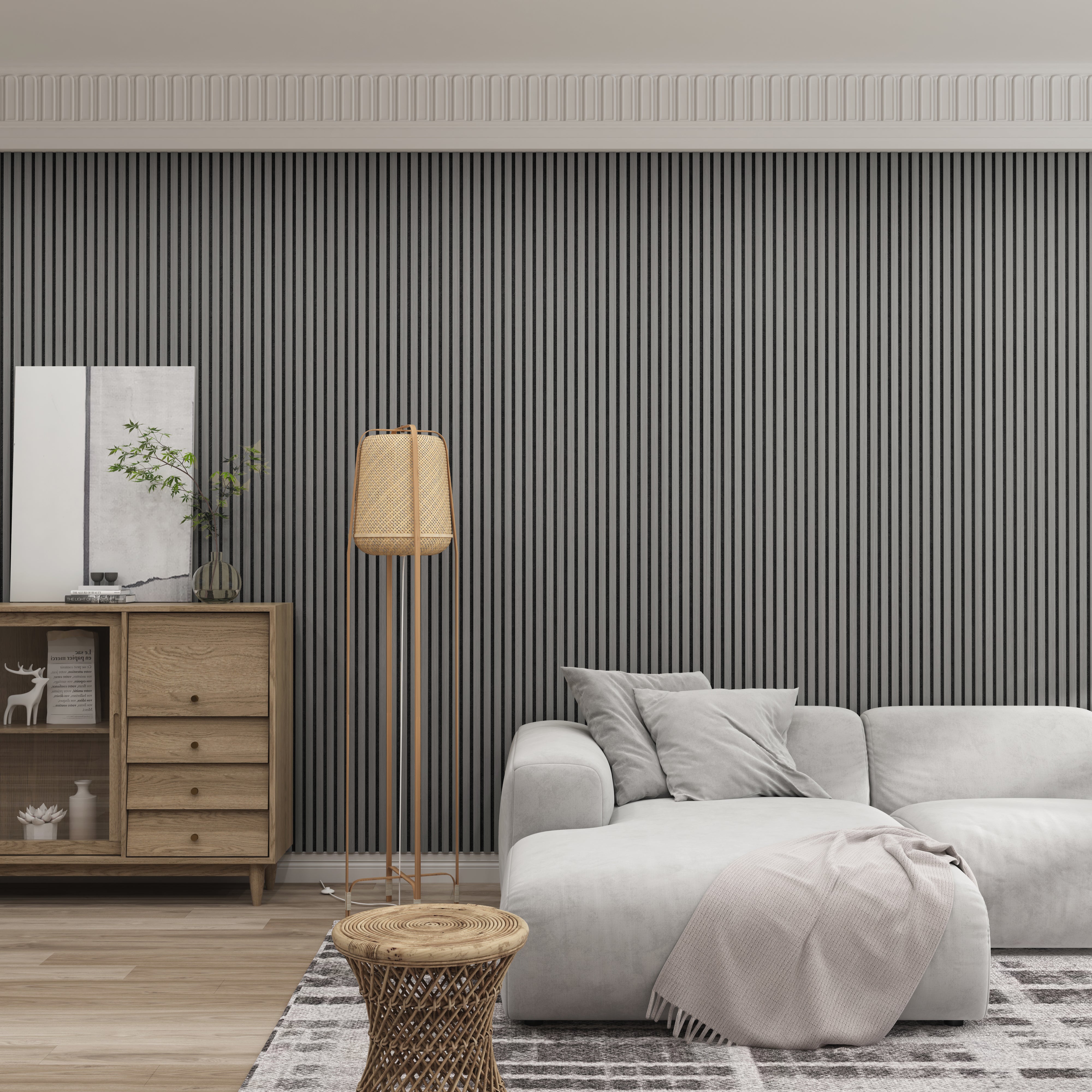 Light Grey Premium Acoustic Wall Panels